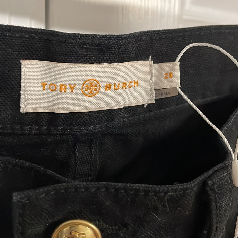 Tory Burch Black Jeans Book Cut Denim - Picture 2 of 5